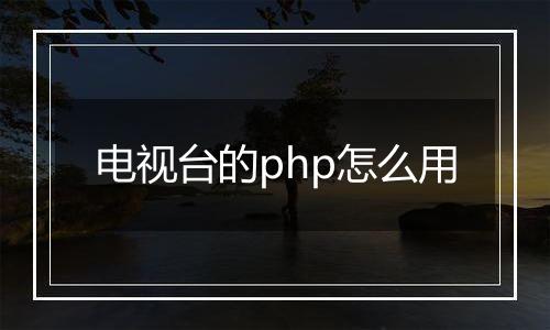 电视台的php怎么用