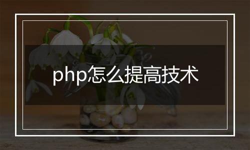 php怎么提高技术