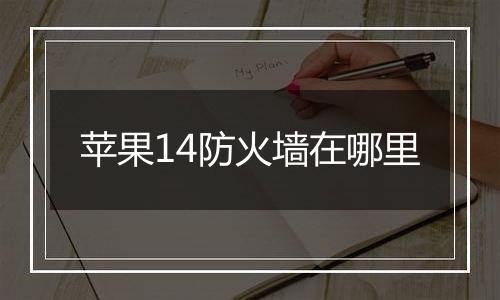 苹果14防火墙在哪里