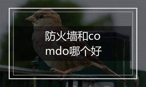 防火墙和comdo哪个好