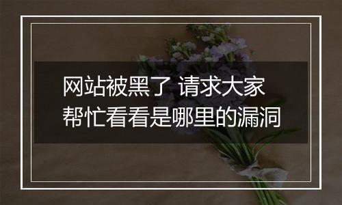 网站被黑了 请求大家帮忙看看是哪里的漏洞