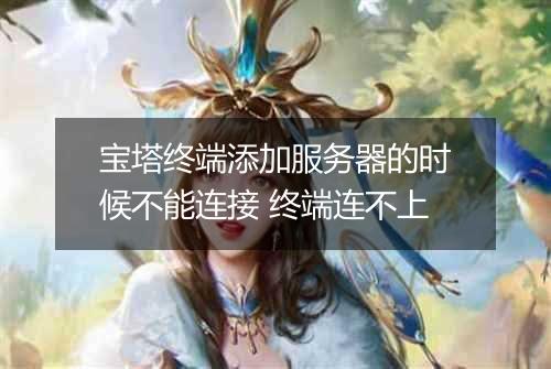 宝塔终端添加服务器的时候不能连接 终端连不上