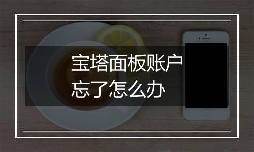 宝塔面板账户忘了怎么办