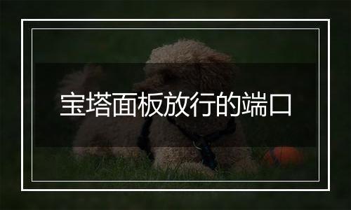 宝塔面板放行的端口