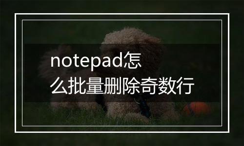 notepad怎么批量删除奇数行