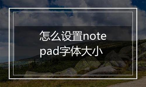 怎么设置notepad字体大小