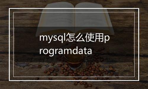 mysql怎么使用programdata