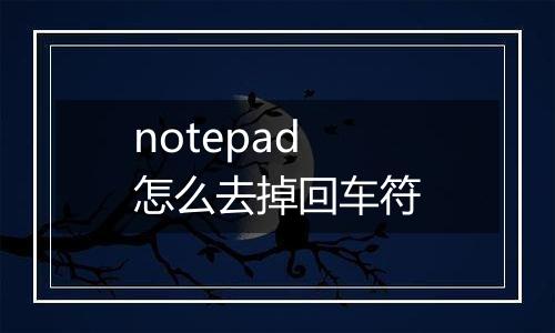 notepad怎么去掉回车符