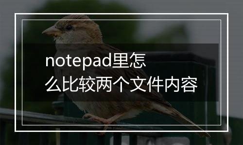 notepad里怎么比较两个文件内容
