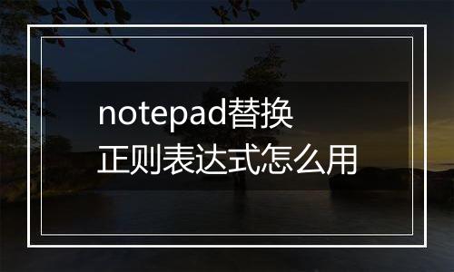 notepad替换正则表达式怎么用