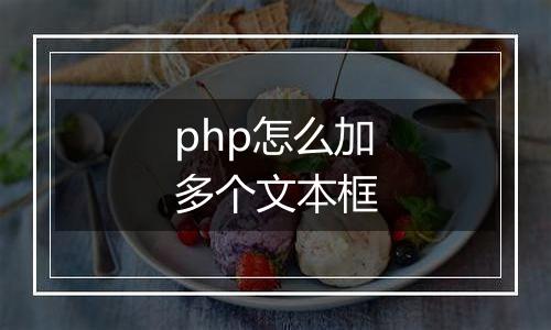 php怎么加多个文本框