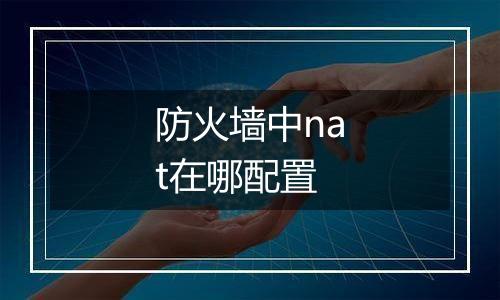 防火墙中nat在哪配置