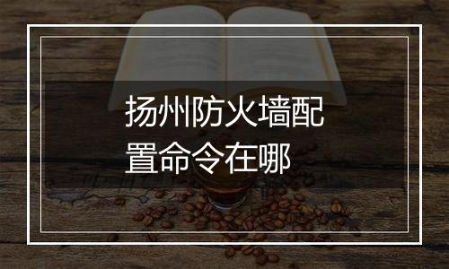 扬州防火墙配置命令在哪