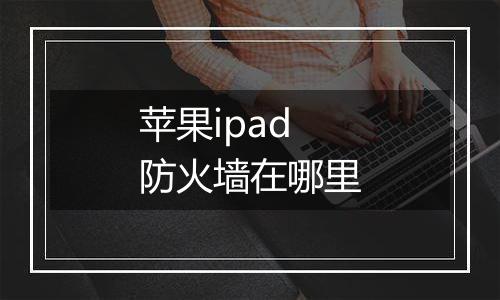 苹果ipad防火墙在哪里