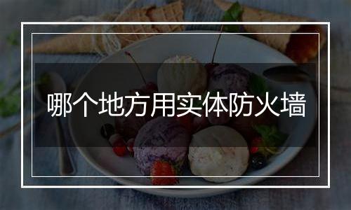 哪个地方用实体防火墙