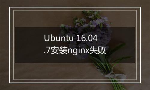 Ubuntu 16.04.7安装nginx失败