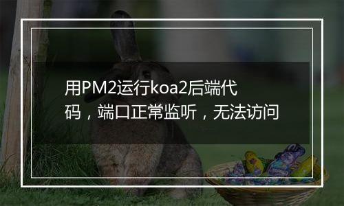 用PM2运行koa2后端代码,端口正常监听,无法访问
