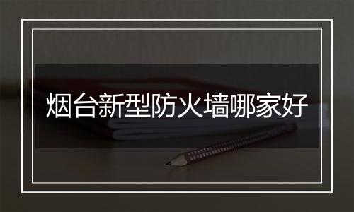 烟台新型防火墙哪家好