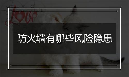 防火墙有哪些风险隐患