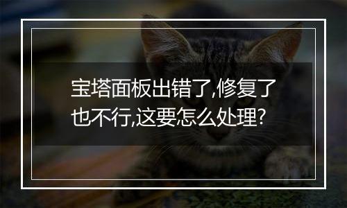 宝塔面板出错了,修复了也不行,这要怎么处理?