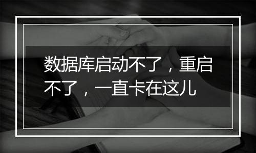 数据库启动不了,重启不了,一直卡在这儿