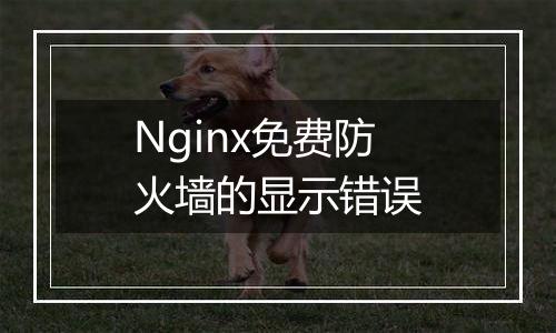 Nginx免费防火墙的显示错误