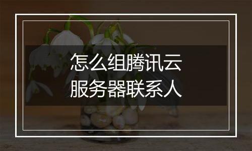 怎么组腾讯云服务器联系人