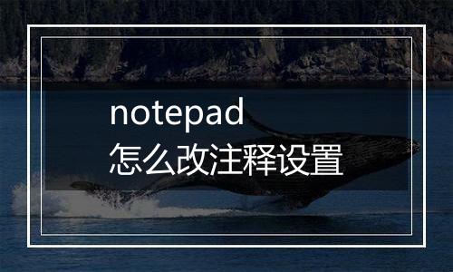 notepad怎么改注释设置