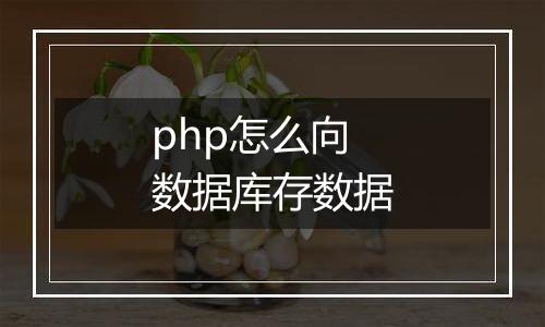 php怎么向数据库存数据
