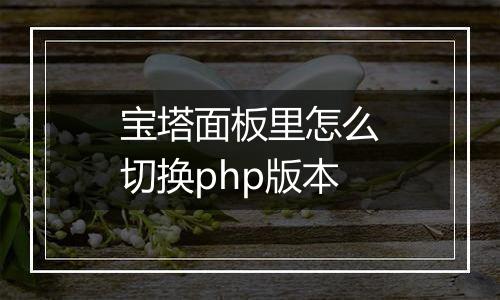宝塔面板里怎么切换php版本