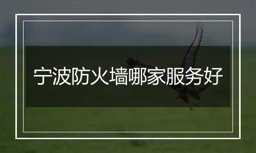 宁波防火墙哪家服务好