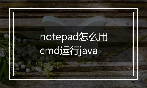 notepad怎么用cmd运行java
