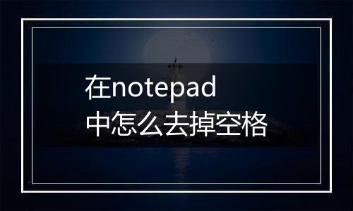 在notepad中怎么去掉空格