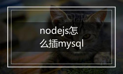 nodejs怎么插mysql