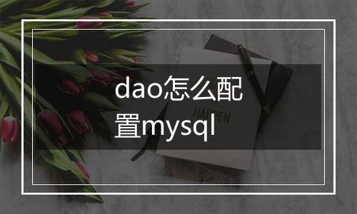 dao怎么配置mysql