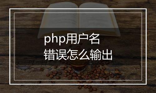 php用户名错误怎么输出