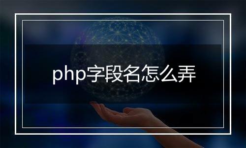 php字段名怎么弄