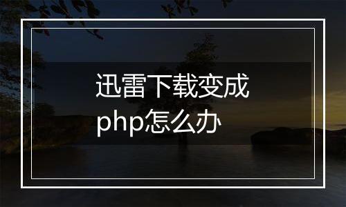 迅雷下载变成php怎么办
