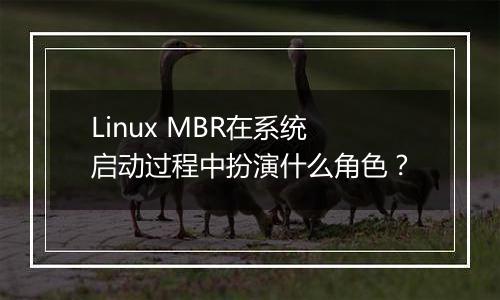 Linux MBR在系统启动过程中扮演什么角色?