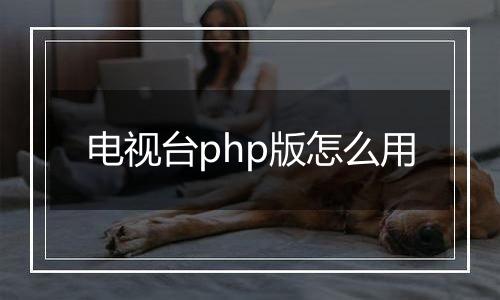 电视台php版怎么用