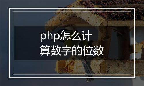php怎么计算数字的位数