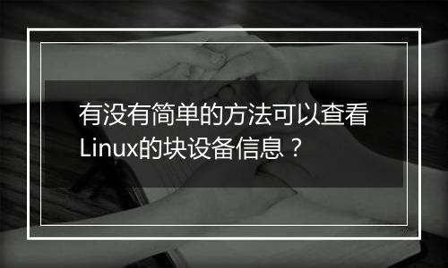 有没有简单的方法可以查看Linux的块设备信息?