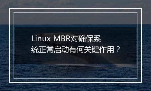 Linux MBR对确保系统正常启动有何关键作用?