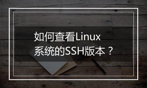 如何查看Linux系统的SSH版本?