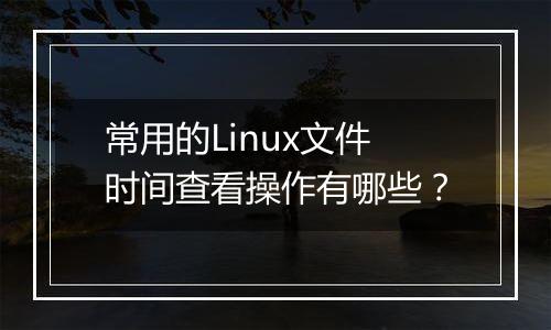 常用的Linux文件时间查看操作有哪些?