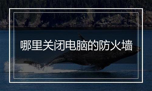 哪里关闭电脑的防火墙
