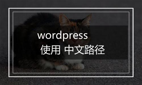 wordpress 使用 中文路径