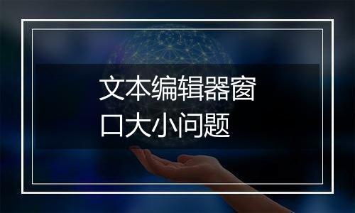 文本编辑器窗口大小问题