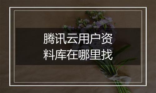 腾讯云用户资料库在哪里找