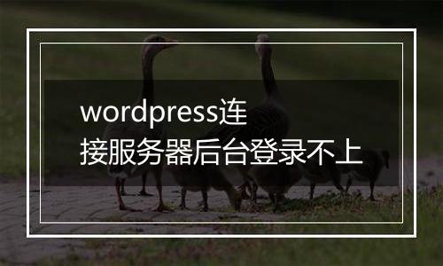 wordpress连接服务器后台登录不上